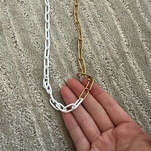 Two-Tone Gold and White Chain Necklace